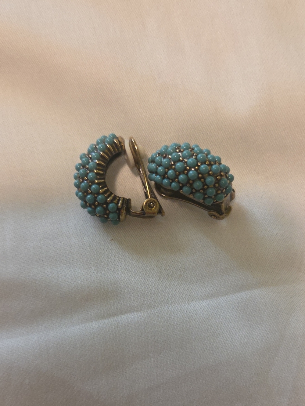 Heidi DAUS  TURQUOIS CLIP EARRINGS